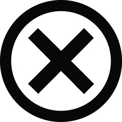 Cross Glyph Icon - Minimal Vector Symbol for No or Cancel. X Mark Glyph Icon Vector - For Close, Delete, or Deny