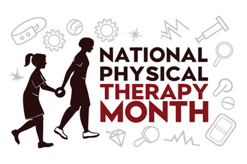NATIONAL PHYSICAL THERAPY MONTH vector illustration