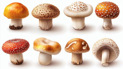 Various mushrooms illustration