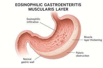 Eosinophilic Gastroenteritis: Muscularis Layer Illustration
