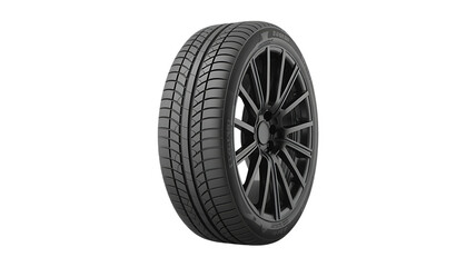 Obraz premium High performance tire and alloy wheel combination for modern vehicles isolated on transparent background