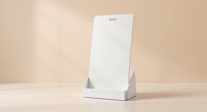 Mockup of a blank stand or brochure holder for product display and advertising