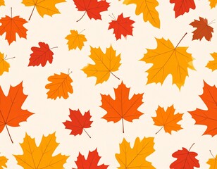 Warm Fall Foliage Seamless Vector