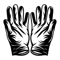 Obraz premium A pair of hands depicted in a striking black and white illustration