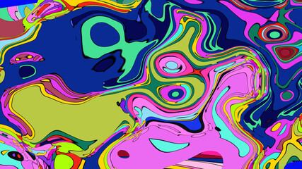 Obraz premium Colorful abstract psychedelic liquid and fluid background pattern