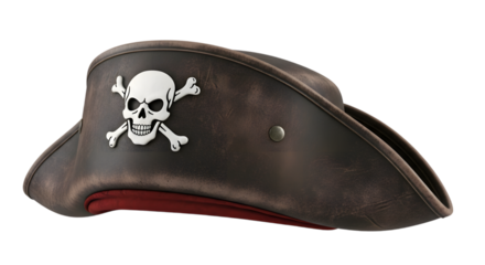 Pirate hat with skull and crossbones symbol isolated on white background