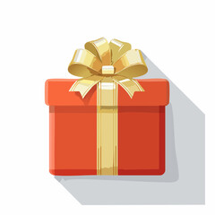 Red gift box with golden ribbon for special occasion
