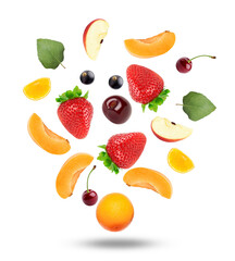 vibrant assortment of fresh summer fruits and berries arranged for healthy eating