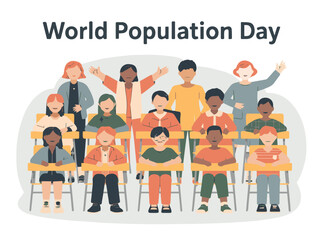 Celebrating world population day diversity in schools with students learning and growing together now and always