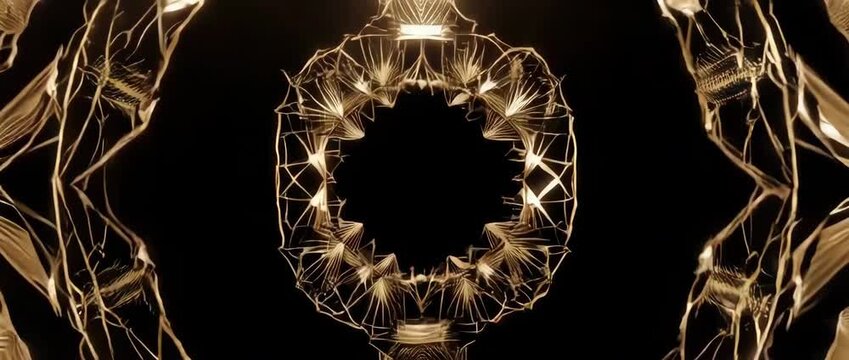 Art Deco Geometric Pattern Animation Loop. This elegant motion background is perfect for luxurious New Year's Eve events, parties, and formal invitations.
