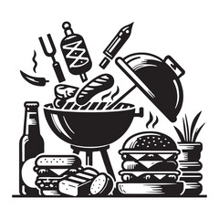 vector " BBQ " illustration vector Design white background