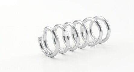 Shiny Metal Spring Isolated on White Background