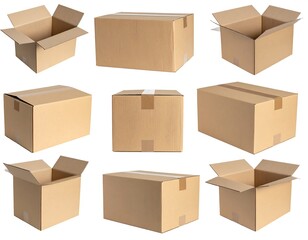 Cardboard boxes in various orientations