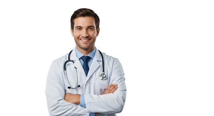 Fototapeta premium Smiling Young Male Doctor with Stethoscope