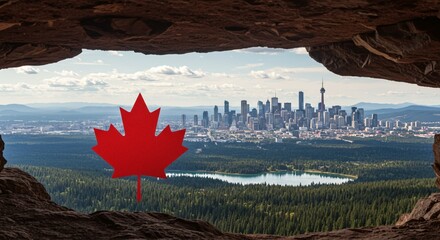 Canada National Conference Poster Template with Theme Colors