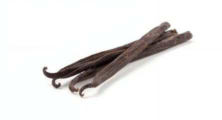 Vanilla Bean Pods on White Background