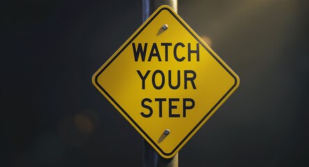 Warning Sign Watch Your Step - Safety Symbol Concept