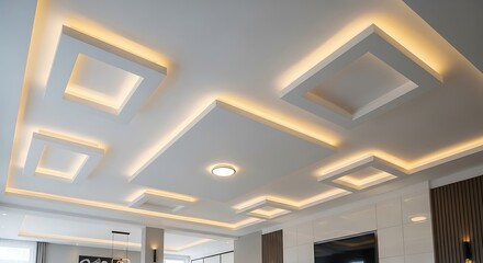 Modern Ceiling Design with LED Lighting for Contemporary Interiors.
