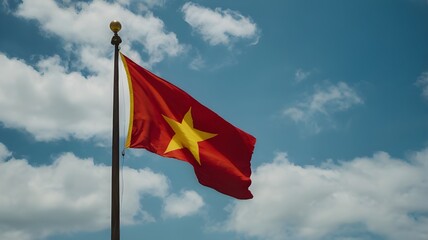 Vietnam Flag A Symbol of National Pride and History, waving proudly in the wind.
