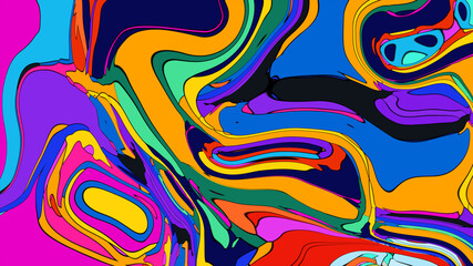 Fototapeta premium Colorful abstract psychedelic liquid and fluid background pattern