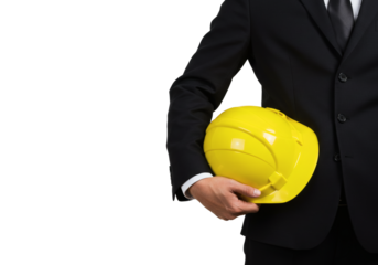 Businessman Suit Hard Hat Helmet Yellow Safety Construction Professional Manager