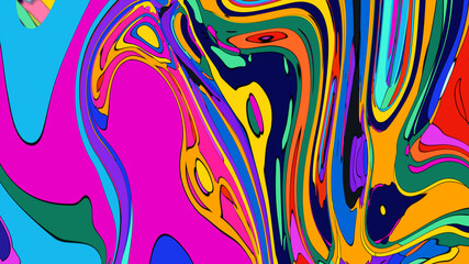 Colorful abstract psychedelic liquid and fluid background pattern