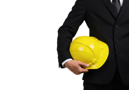 Businessman Suit Hard Hat Helmet Yellow Safety Construction Professional Manager
