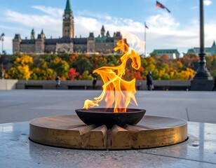 Autumn flames before Parliament