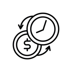 Time and Clock line Icon vector