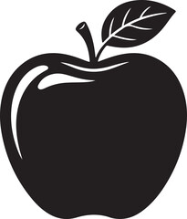 Thanksgiving Apple Silhouette Vector Black on White