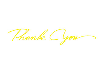Thank You,hand written,lettering,illustrated,yellow	
