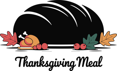 Thanksgiving Bread Loaf Silhouette Vector Black on White
