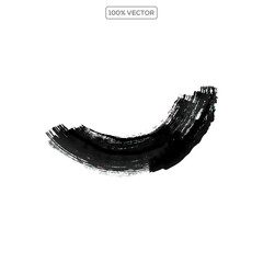 Vector modern black hand painted grunge brush stroke with splatters of paint stroke illustration vector