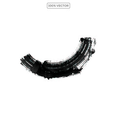 Vector modern black hand painted grunge brush stroke with splatters of paint stroke illustration element