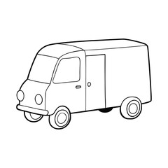 A delivery van coloring page featuring a simple vehicle design, ready for kids to color. Perfect for teaching about transport, delivery services, and everyday vehicles.
