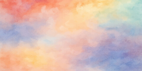 Abstract colorful watercolor texture background with orange, yellow, and pink pastel paint design like a sky cloud pattern