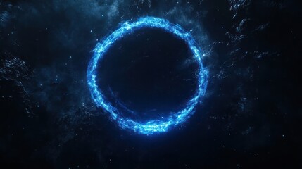 Abstract glowing energy portal graphic on black background for digital concepts