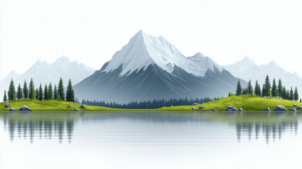 Mountain landscape illustration