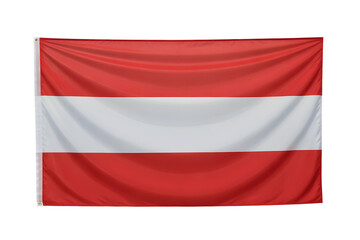Obraz premium Proudly display the Austrian flag waving with vibrant red and white stripes for national pride and events
