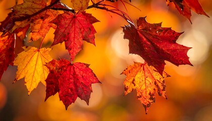 Autumn leaves in vibrant hues