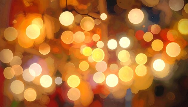 Abstract bokeh lights in warm tones