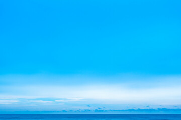 Nature of the ocean and blue sky Summer with sunshine, sandy beaches, clear blue waters sparkling...