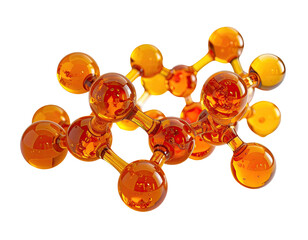 3D model of an orange molecular structure