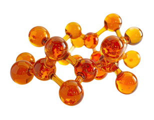 3D model of an orange molecular structure
