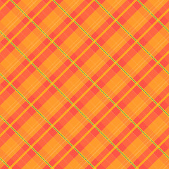 Abstract classic vibrant orange plaid fabric pattern, classic grid cozy design wallpaper background. Ideal for fashion design, home decor etc.,