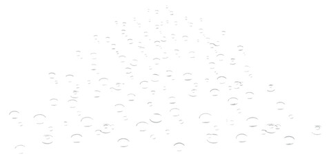 An abstract splash of clean, transparent aqua drops isolated on a white surface