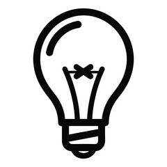 Simple icon of a traditional incandescent light bulb symbolizing ideas innovation brightness and creative thinking outline