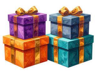 Stacked gift boxes in vibrant colors (1)