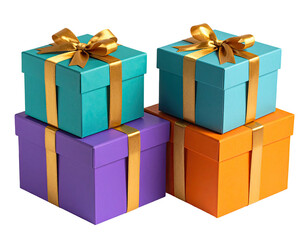 Fototapeta premium Stacked gift boxes in vibrant colors (3)