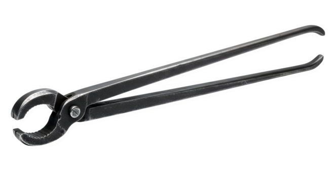 Blacksmith tongs isolated on transparent background, a versatile tool for gripping and manipulating hot metal, essential for shaping and crafting with precision